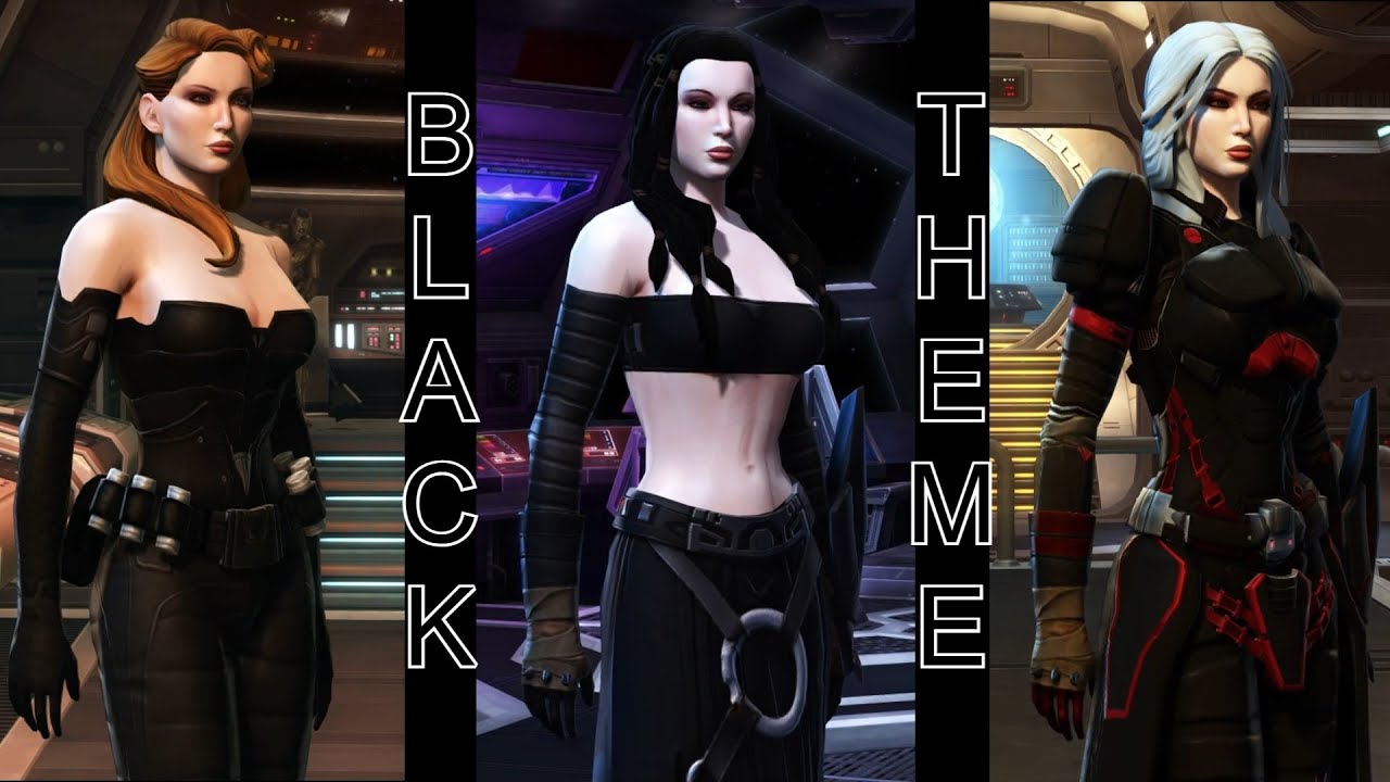 [SWTOR] Character Outfits - Black Theme - YouTube