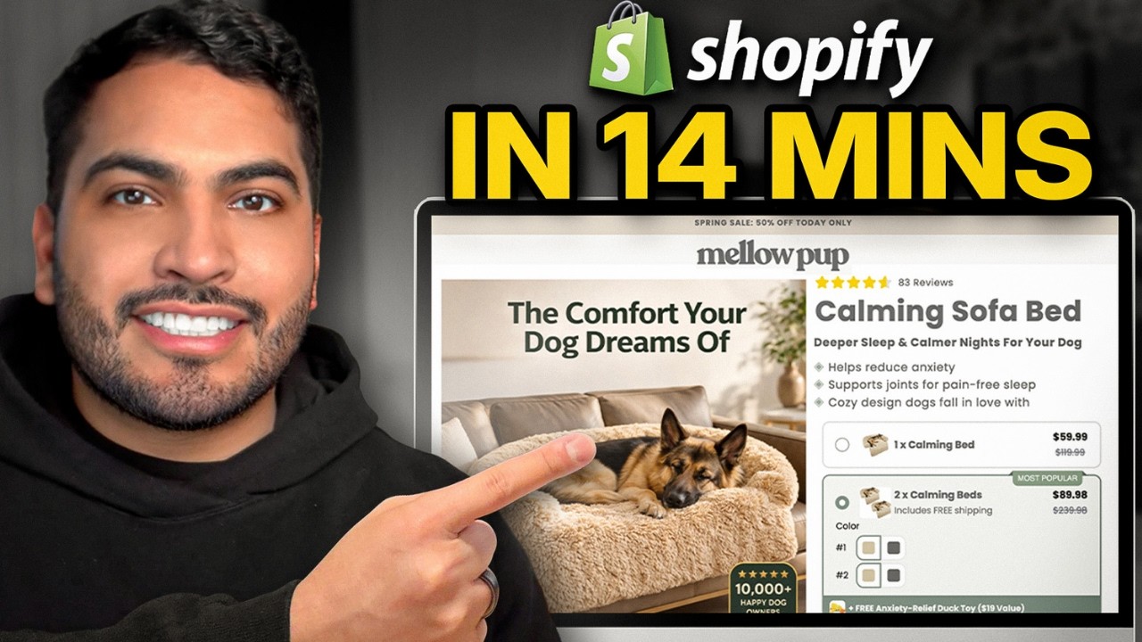 How To Design A Shopify Store In 14 Minutes (Step-By-Step) - YouTube