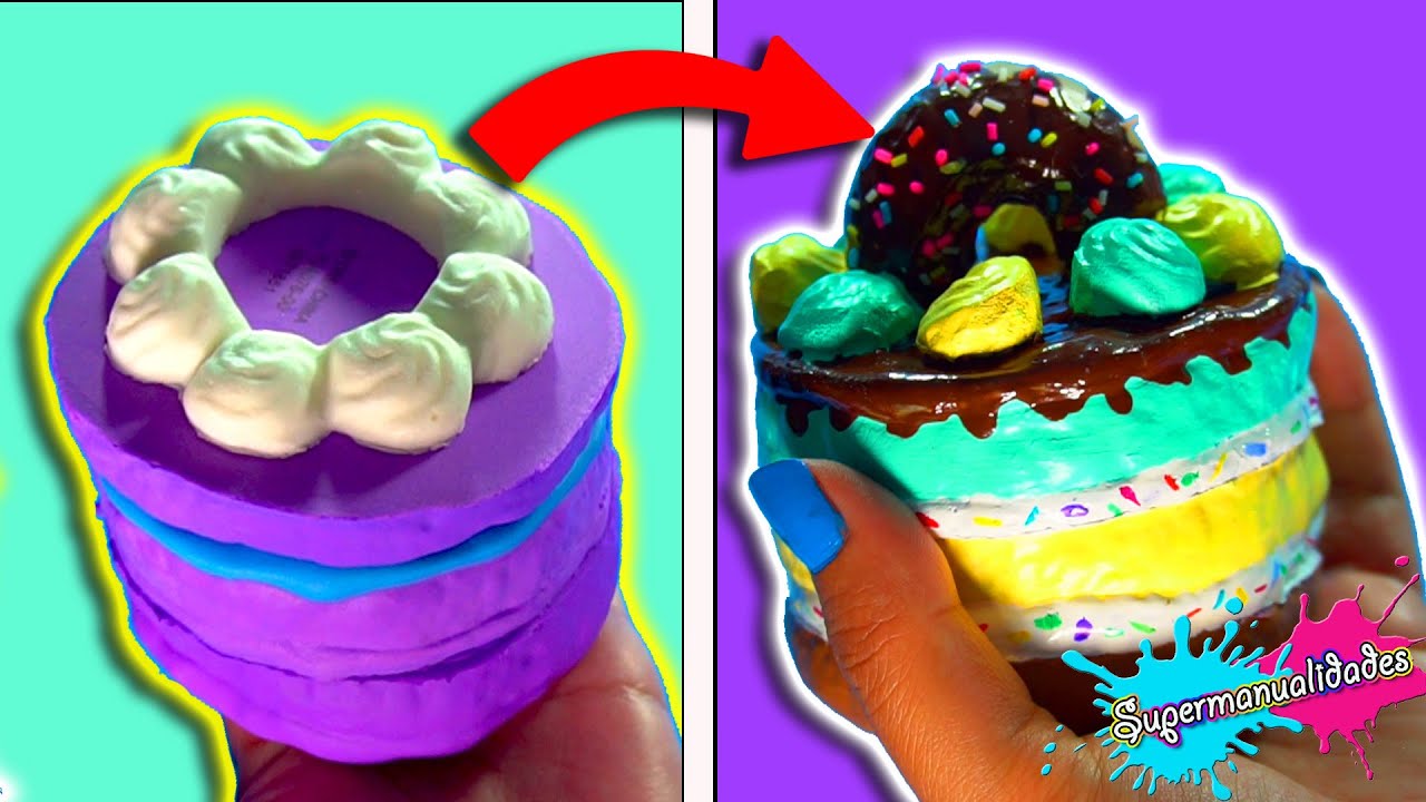 Arreglando y decorando Squishies de Slimi Cafe (Squishy makeover 8) - Supermanualidades