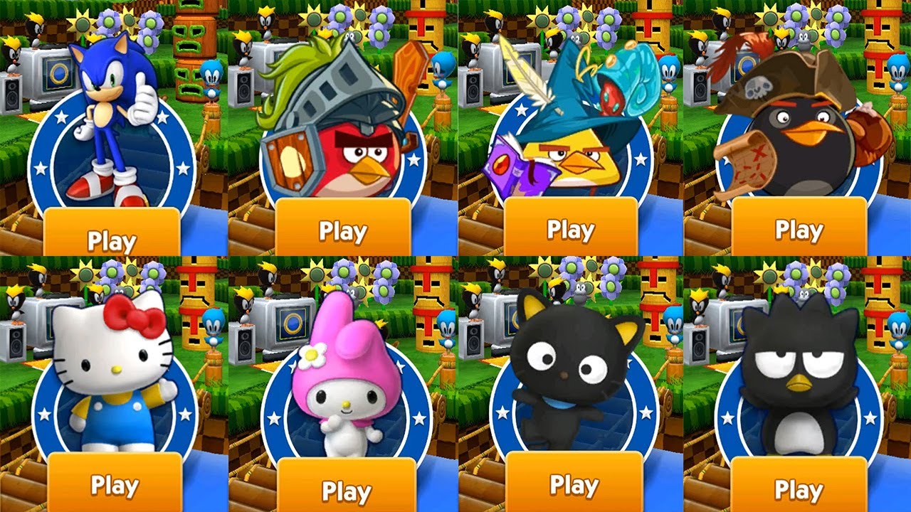 Sonic Dash - SONIC VS RED CHUCK BOMB HELLO KITTY MY MELODY BADTZ MARU CHOCOCAT