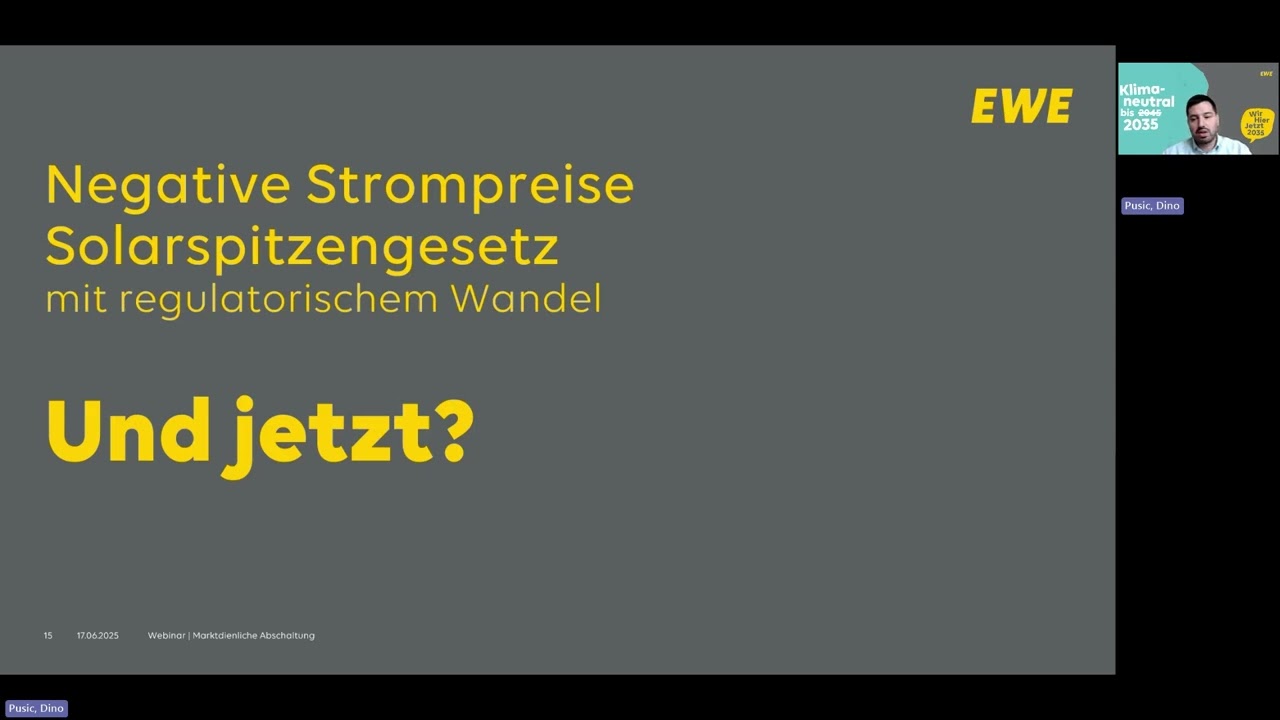 Webinar | Direktvermarktung von Strom | EWE business