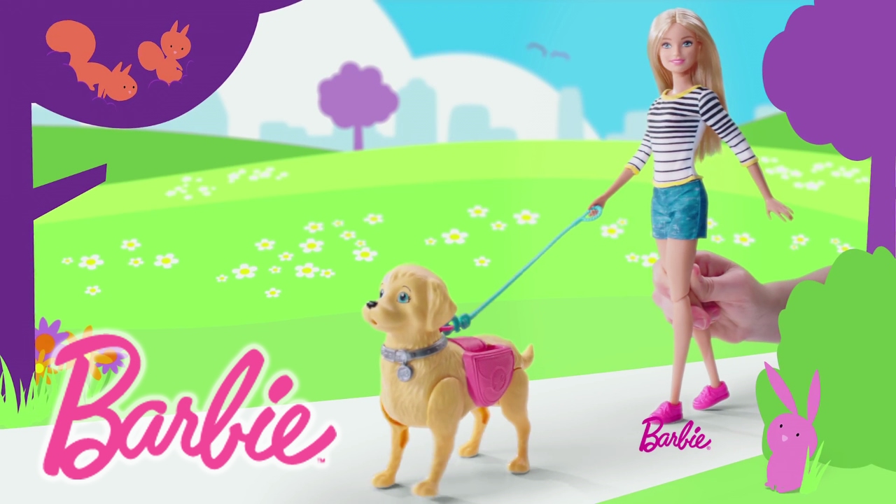 barbie walking dog that poops