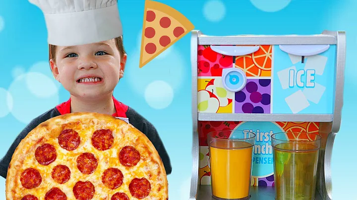 Caleb Pretend Playing Pizza Delivery & Cooking in ...