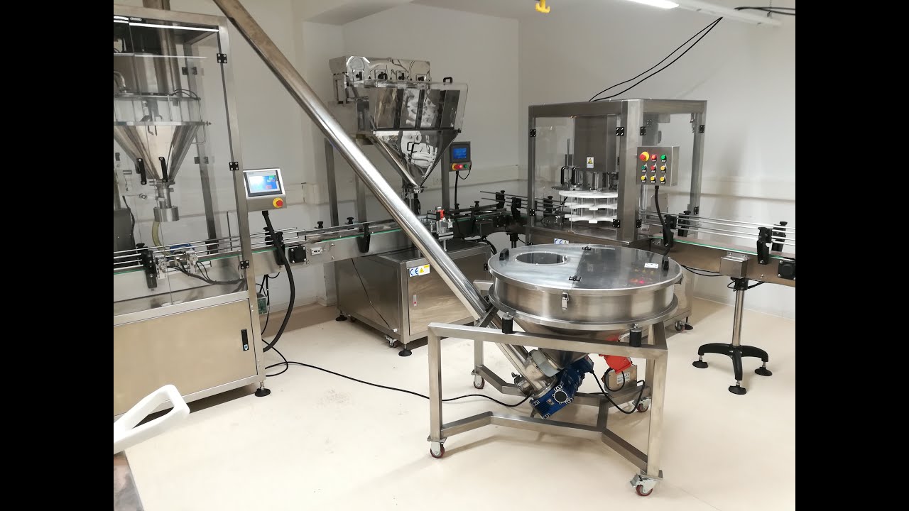Amtec Automatic Linear Auger Filler 10-5000g & Can Seamer
