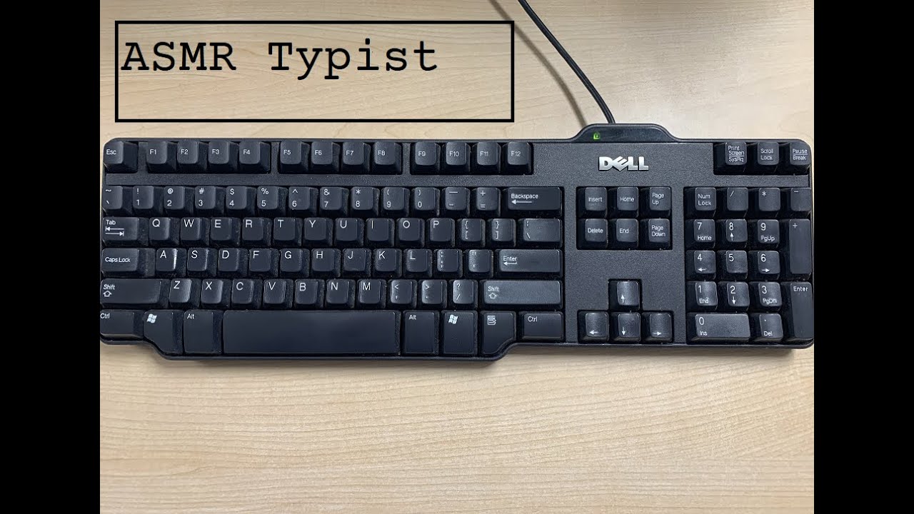 ASMR Typing on a Black DELL SK-8115 Wired USB Keyboard