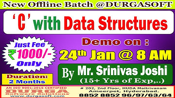 C with Data Structures Offline Training @ DURGASOFT