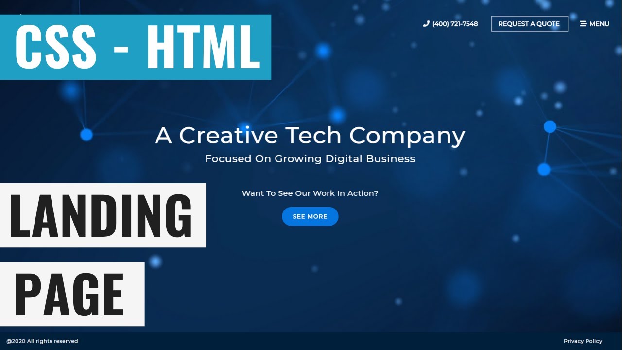 How to Create A LANDING Page using HTML and CSS