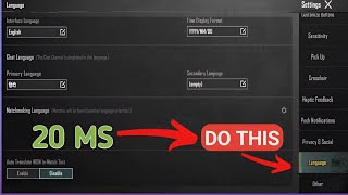 Setting For Stable Low Ms 👈🔥 PuBG Mobile