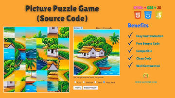 How to Create a Picture Puzzle Game Using HTML, CSS JavaScript (Free Source Codes)