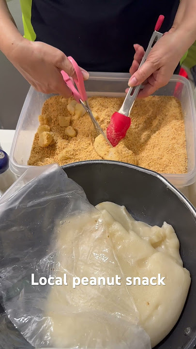 chewy Glutinous Rice Dough with peanut ie muah chee (麻糍) popular local  #snacks #peanuts #peanut