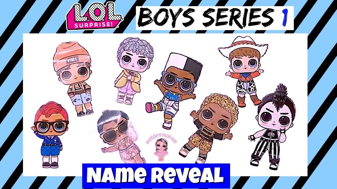 LOL Surprise Boys Series 1 Full Set of 8 Boys Names Reveled Kids Toys