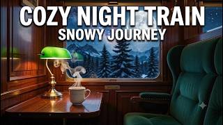 Cozy Winter Night Train Ride 🚂 | Snowy Mountains & Full Moon Ambience for Sleep & Study #asmr #train