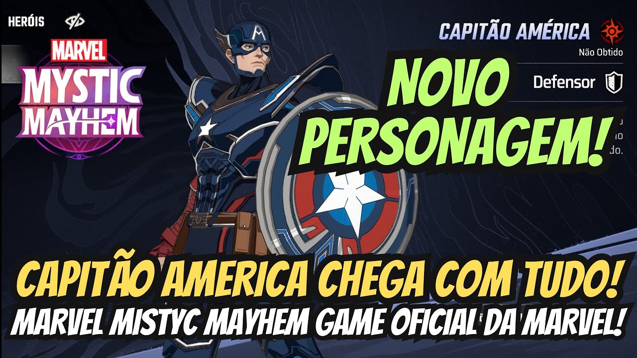 ⭐NOVO PERSONAGEM CAPITÃO AMÉRICA EM MARVEL MYSTIC MAYHEM DEFENSOR ...