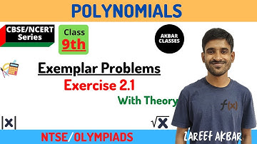 Class 9 Polynomials | Exemplar Problems | Exercise 2.1 | CBSE/NCERT
