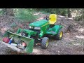 Buford Bucket Loader on JD X Series Garden Tractor in Action