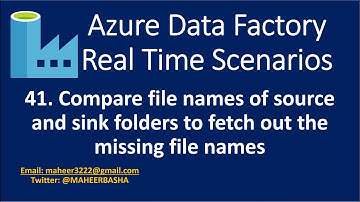 41. Compare file names of source and sink folders to get missing file names in Azure Data Factory