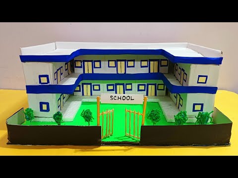 school building model making using cardboard | Cardboard School Model | DIY school model
