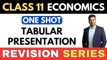 Tabular Presentation Full Chapter | ONE SHOT | Class 11 Statistics Revision Series | CA Parag Gupta