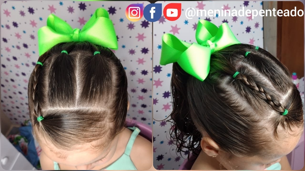 Penteado Infantil Fácil com Ligas para cabelo Curto