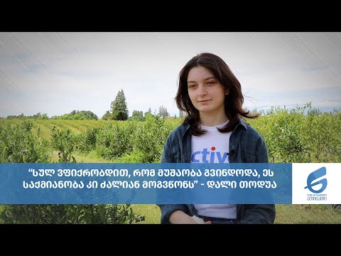 \"სულ ვფიქრობდით, რომ მუშაობა გვინდოდა, ეს საქმიანობა კი ძალიან მოგვწონს\" - დალი თოდუა