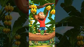 Bandar aur Kela 🍌😂 | Funny Monkey  🐒 | Loop Video #Shorts #kidssongs #kids #cartoon