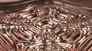 Abstract Beautiful Copper Fluid Reflective Metallic Surface Rippling 4K UHD 60fps 1 Hour Video Loop