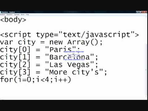 Javascript tutorial 2 - Array Object
