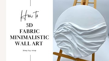 How to DIY fabric minimalistic Textured wall art / 3D painting tutorial / Fabric on canvas