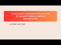 CA Final SA 402 audit consideration relating to an entity using a service orgn for May'25 in Telugu