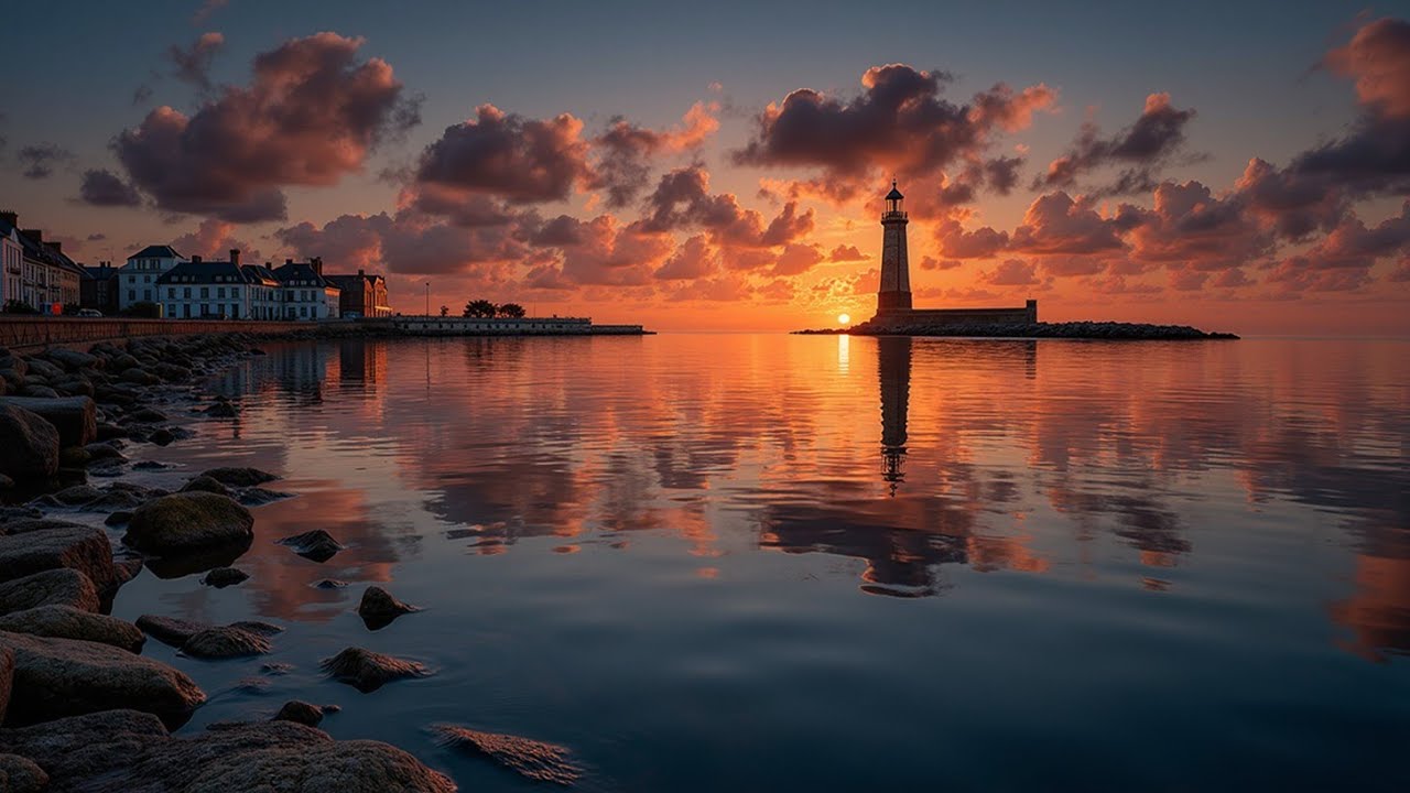 Прибрежный чиллаут для фокусировки и учебы - Атмосфера заката и безмятежности