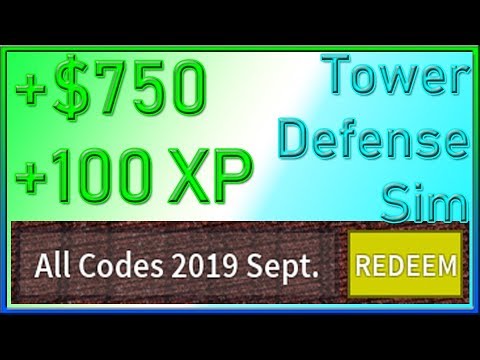 All Codes For Tower Defense Simulator 2019 September Youtube - roblox tower defense simulator beta free t shirts for roblox