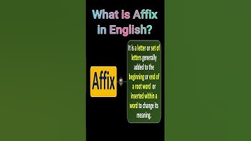 What is Affix in English?