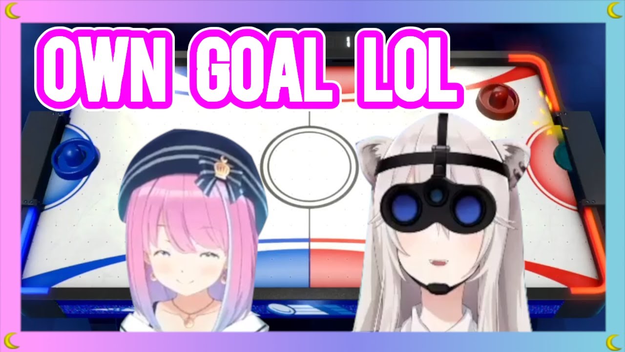 Luna can't stop laughing playing air hockey against Botan