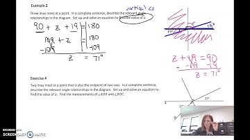 M7 Lesson 6.2 Solving for Unknown Angles Using Equations (2)
