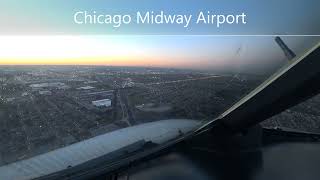 Airbus A319 Pilot's view Landing at Chicago Midway KMDW