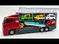 トミカ☆大型トラックにミニカー収納してリアル走行テスト Tomica cars load big truck and real driving test