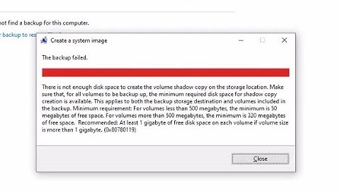 How to fix: There is not enough disk space to create the volume shadow copy