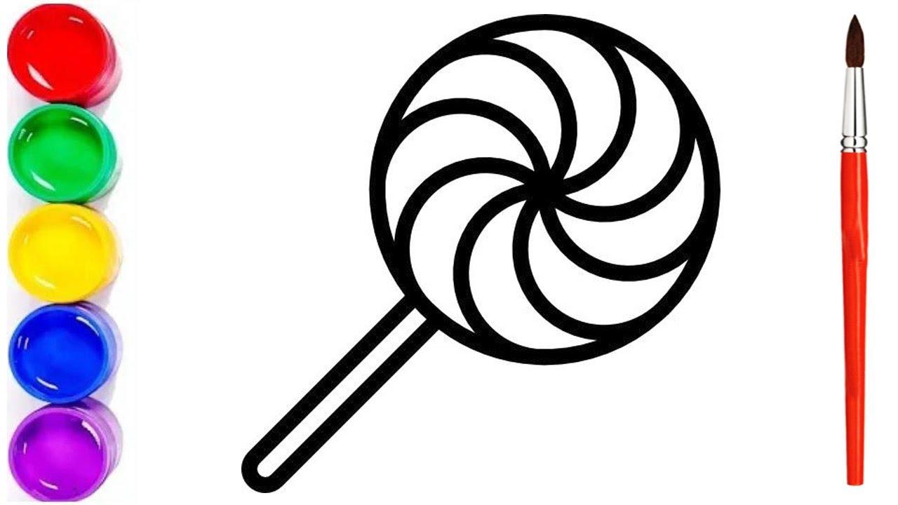 Леденец как нарисовать на палочке