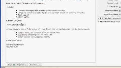 Editing an article in Joomla