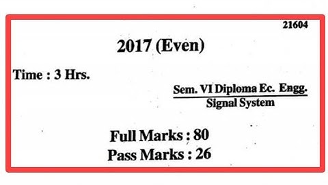 Signal System 2017 Question Paper MCQ discussion !