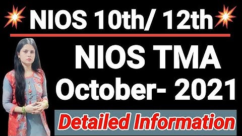 Nios October Exam 2021, Nios October 2021 Tma, Nios Tma , Nios Latest news today