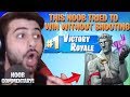 This Noob Tried To Win Without Shooting... (Fortnite Battle Royale)