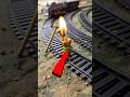 🔥🚂😱 train vs giant gold screw blockade...  #train #locomotive #shorts