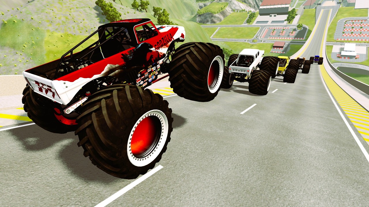 Epic High Speed Monster truck jumps CAR Stunts & crashes #80 | BeamNG Drive