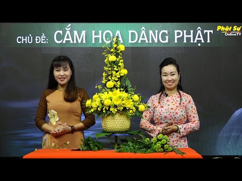 Video Hướng dẫn cắm hoa 6: Cúc vàng dâng Phật - youtube