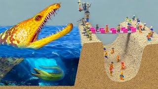 Compilation Of Giant Sea Monster Battles With King Kong, Godzilla and People Lego Army Causing Flood