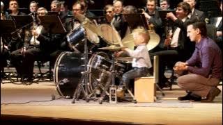 [HD] Lyonya Shilovsky - 3 Years Old Russian Drummer Leads Orchestra of Adult Musicians