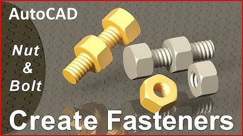 Nut & Bolt  in AutoCAD , how to Create Fasteners,  3d modeling thread, create thread. annex it
