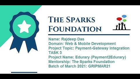 Payment Gateway Integration- The Sparks Foundation Web Development Project Task#3 | Rajdeep Das