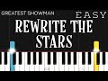 The Greatest Showman - Rewrite The Stars | EASY Piano Tutorial